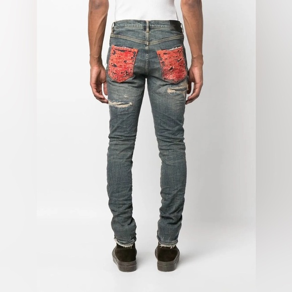 PURPLE BRAND Destroyed Patch Skinny Jean 40 - Picture 2 of 15